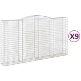  Lučne gabionske košare 9 kom 400x50x220/240cm pocinčano željezo | shoptok.hr