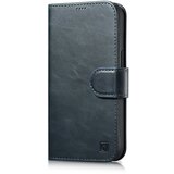 ICARER 2v1 usnjena preklopna torbica za iPhone 14 Pro Anti-RFID Oil Wax Wallet Case modra, (21522192) | Shoptok.si