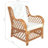SOFA s jastukom svjetlosmeđa od prirodnog ratana i platna | shoptok.hr