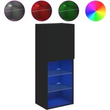 Maison Chic TV omarica - TV stojalo - Televizijska omarica z LED lučmi črna 40,5x30x102 cm, (21701948) | Shoptok.si