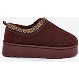 Boto Low Women's Snow Boots with Embroidery on Platform Chocolate Taliah | Shoptok.si