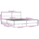  Okvir za krevet crni 160x200 cm konstruirano drvo i metal | shoptok.hr