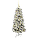 vidaXL Umetno Zložljivo Božično Drevo Zelena in bela 120 cm PVC | Shoptok.si
