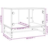  Stolić za kavu sa staklenim vratima boja hrasta 68 5x50x50 cm | shoptok.hr