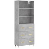 Maison Chic Visoka Komoda - Predalnik betonsko siva 69,5x34x180 cm inženirski les, (21721587) Cene