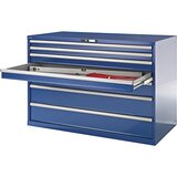 LISTA Predalnik, jeklena pločevina, VxŠ 1000 x 1431 mm, 7 predalov, nosilnost 200 kg, encijan modra | Shoptok.si