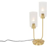 QAZQA Art Deco namizna svetilka zlata s steklom 2-light - Laura Cene