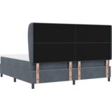 vidaXL Krevet s podstavom i madracem Tamno sivi 200x200 cm Baršun | shoptok.hr
