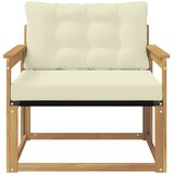  Set vanjskih sofa Čvrsto drvo akacije i Textilene Bijela i krem | Eponuda.com