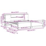  Knjižna postelja brez vzmetnice 180x200 cm trdna borovina | Shoptok.si