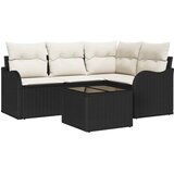  Sjedeća garnitura za vrt 5 kom. Smeđa poliratan Crna 177,5 x 122,5 x 69 cm | shoptok.hr
