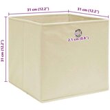 vidaXL škatle za shranjevanje 4 kosi krem 32x32x32 cm blago | Shoptok.si