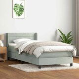 Maison Chic Box spring postelja - Vzmetna postelja z vzmetnico svetlo siva 80x220 cm žamet SL25176, (21890092) | Shoptok.si