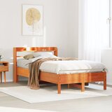 vidaXL Posteljni okvir brez vzmetnice voščeno rjav 75x190 cm borovina Cene