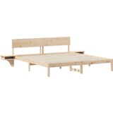  Krevetna konstrukcija Smeđa 200 x 200 cm Masivna borovina | shoptok.hr