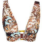 Trendyol Animal Printed Triangle Bikini Top with Accessories | shoptok.hr