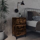  Noćni ormarić s metalnim nogama dimljeni hrast 40 x 35 x 69 cm | Eponuda.com