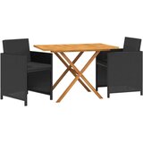  3-dijelni vrtni blagovaonski set s jastucima crni | shoptok.hr