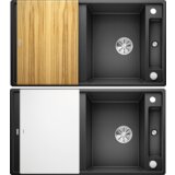Blanco sudoper AXIA III 5 S InFino SILGRANIT SIVI KAMEN, daska drvo, s dalj. upr. | shoptok.hr