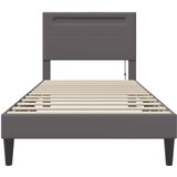  Krevetna konstrukcija Siva 90 x 200 cm Umjetna koža | shoptok.hr