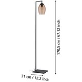 Eglo 390255 - Stojeća lampa ESTANYS 1xE27/40W/230V braon | Eponuda.com