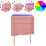 Maison Chic LED Posteljno vzglavje - Vzglavna omarica - Nočna omarica roza 93x16x118/128 cm žamet, (21709854) | Shoptok.si