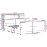 vidaXL Posteljni okvir brez vzmetnice voščeno rjav 140x190 cm borovina | Shoptok.si