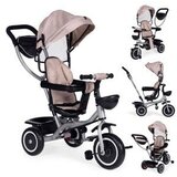 ECO TOYS WQL-066-52 – Otroški voziček/tricikel 2 v 1 z vrtečim sedežem 360°, starševsko ročico in zložljivo senčnico, bež | Shoptok.si