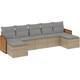Maison Chic Seti vrtnega pohištva - Vrtna garnitura - Vrtni pohištvo set 7-delna z blazinami bež poli ratan, (21807064) | Shoptok.si