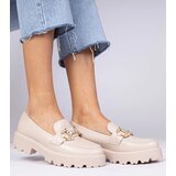 D/CEO marka niezdefiniowana Beige elegant moccasins with rhinestones Zelda | shoptok.hr