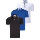 Dewberry TRIPLE SET T8582 MENS T-SHIRT-BLACK-WHITE-SAKS Cijene