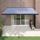  Tenda na uvlačenje plavo-bijela 4 x 3 m od tkanine i aluminija | shoptok.hr
