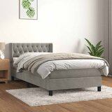 Box spring krevet s madracem svjetlosivi 100x200 cm baršunasti | shoptok.hr