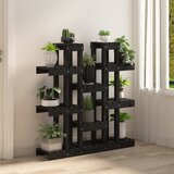  Stalak za biljke crna 104,5x25x109,5 cm od masivne borovine | shoptok.hr
