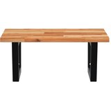  Zidna polica za umivaonik od čelika i masivnog bagremovog drva Smeđa 50 x 50 x 2 cm | shoptok.hr