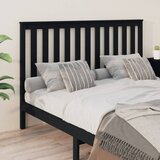  Uzglavlje za krevet crno 166 x 6 x 101 cm od masivne borovine | shoptok.hr