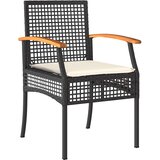  7-dijelni vrtni blagovaonski set s jastucima crni od poliratana | shoptok.hr