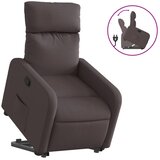  Naslonjač na podizanje tamnosmeđi od tkanine | shoptok.hr