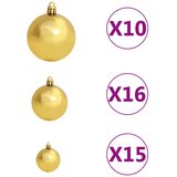  Umjetno osvijetljeno božićno drvce s kuglicama 210 cm 910 grana | shoptok.hr