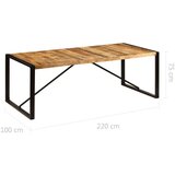 vidaXL blagovaonski stol 220 x 100 x 75 cm masivno drvo manga | shoptok.hr