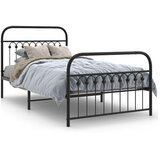  The Living Store Kovinski posteljni okvir z vzglavjem in vznožjem črn 100x190 cm - Posteljni Okvir, (21495685) | Shoptok.si
