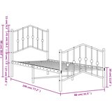 Metalni okvir kreveta s uzglavljem i podnožjem crni 75 x 190 cm | shoptok.hr