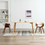 vidaXL jedilni stoli 2 kosa krem ukrivljen les in umetno usnje | Shoptok.si