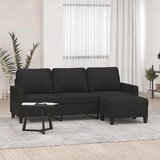  Trosjed s tabureom crni 180 cm od tkanine Crna | shoptok.hr