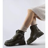 Gemre Dark green ankle boots with a pocket Spadafore | Shoptok.si