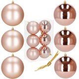  Set Kuglica za Božićno Drvce Ružičasto Zlato 10 cm 6 kom. | shoptok.hr