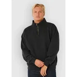 Premium Surf Qtr Zip Crew Pulover black
