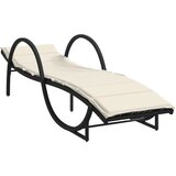 Maison Chic Ležalnik - Sončna ležalnik z blazino črn 60x199x42 cm poli ratan, (22043036) Cene