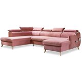 Miuform svetlo rožnata žametna raztegljiva kotna sedežna garnitura (levi kot/v obliki črke "u") sweet harmony – | Shoptok.si