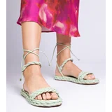 D/CEO marka niezdefiniowana Green woven women's sandals Tarina